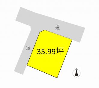 伊勢崎市境（200万円）土地の区画図1