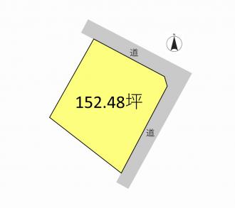 前橋市富士見町時沢（500万円）土地の区画図1